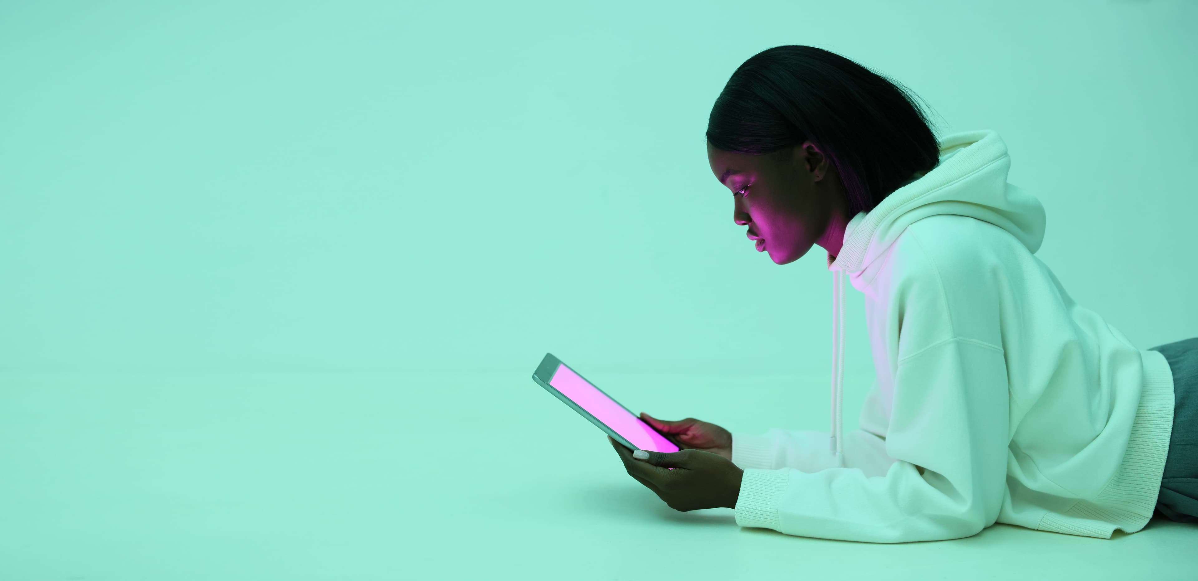Person reviewing marketing analytics on a tablet