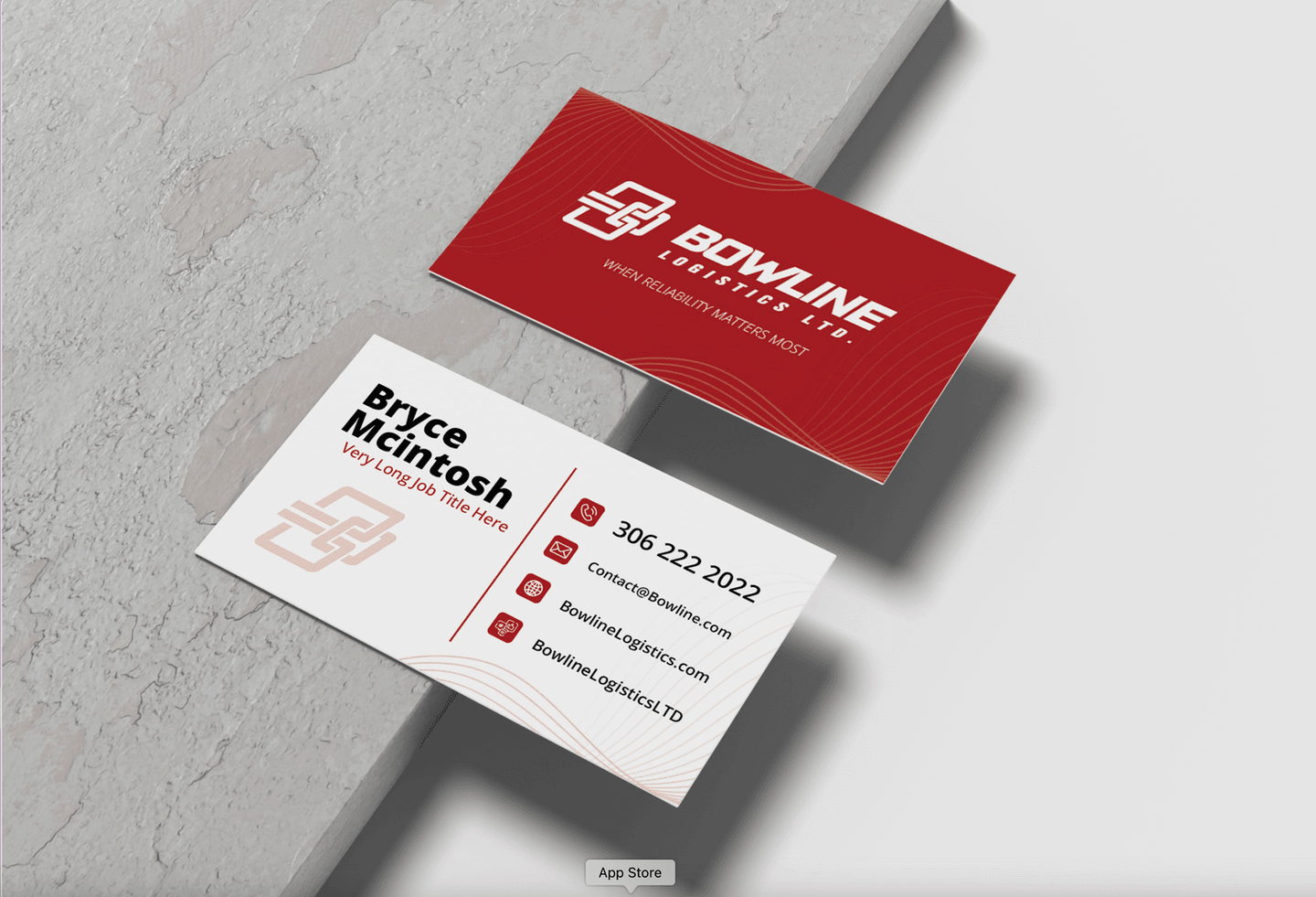 Bowline Logistics business cards