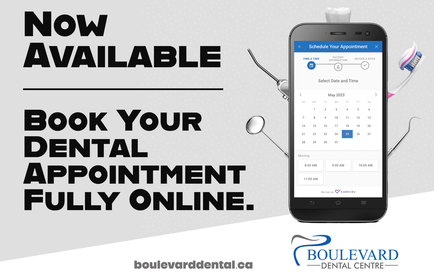 Boulevard Dental direct mail postcard — front
