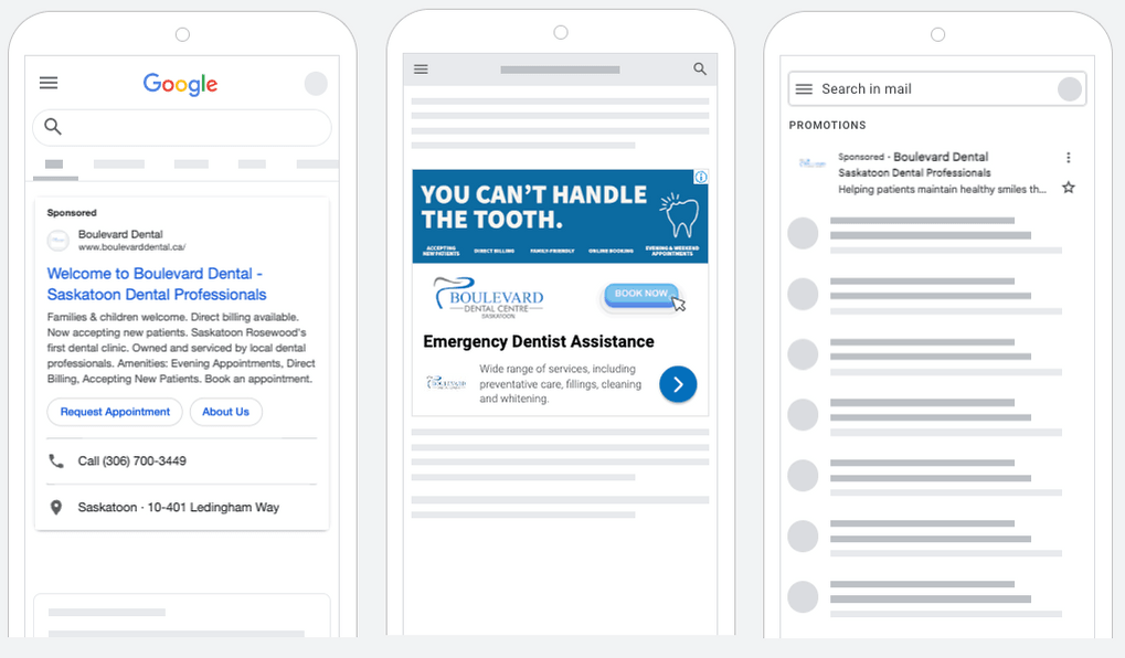 Boulevard Dental digital ad examples