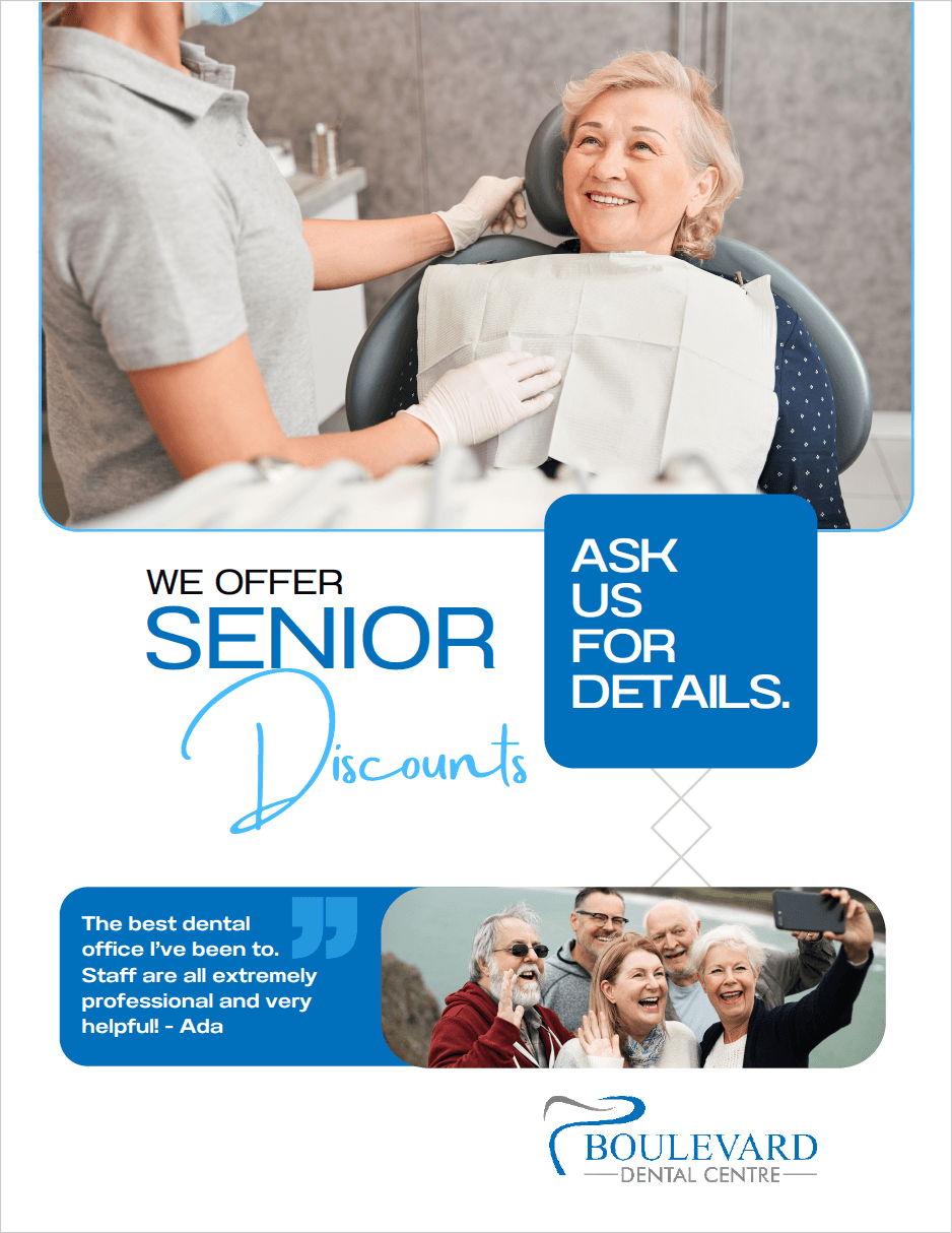 Boulevard Dental senior discount poster