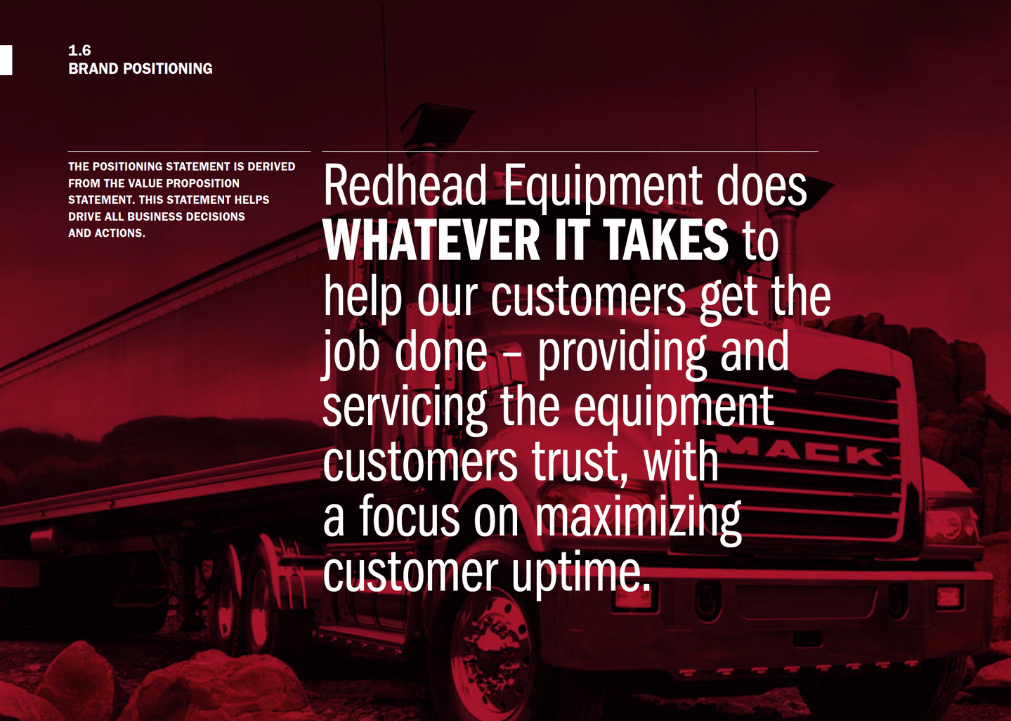 Redhead Equipment tagline design