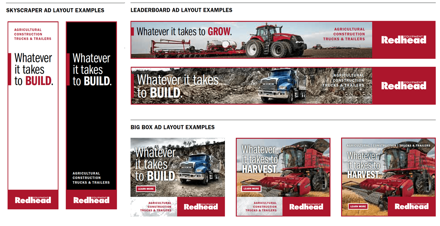 Redhead Equipment rebranded identity executed